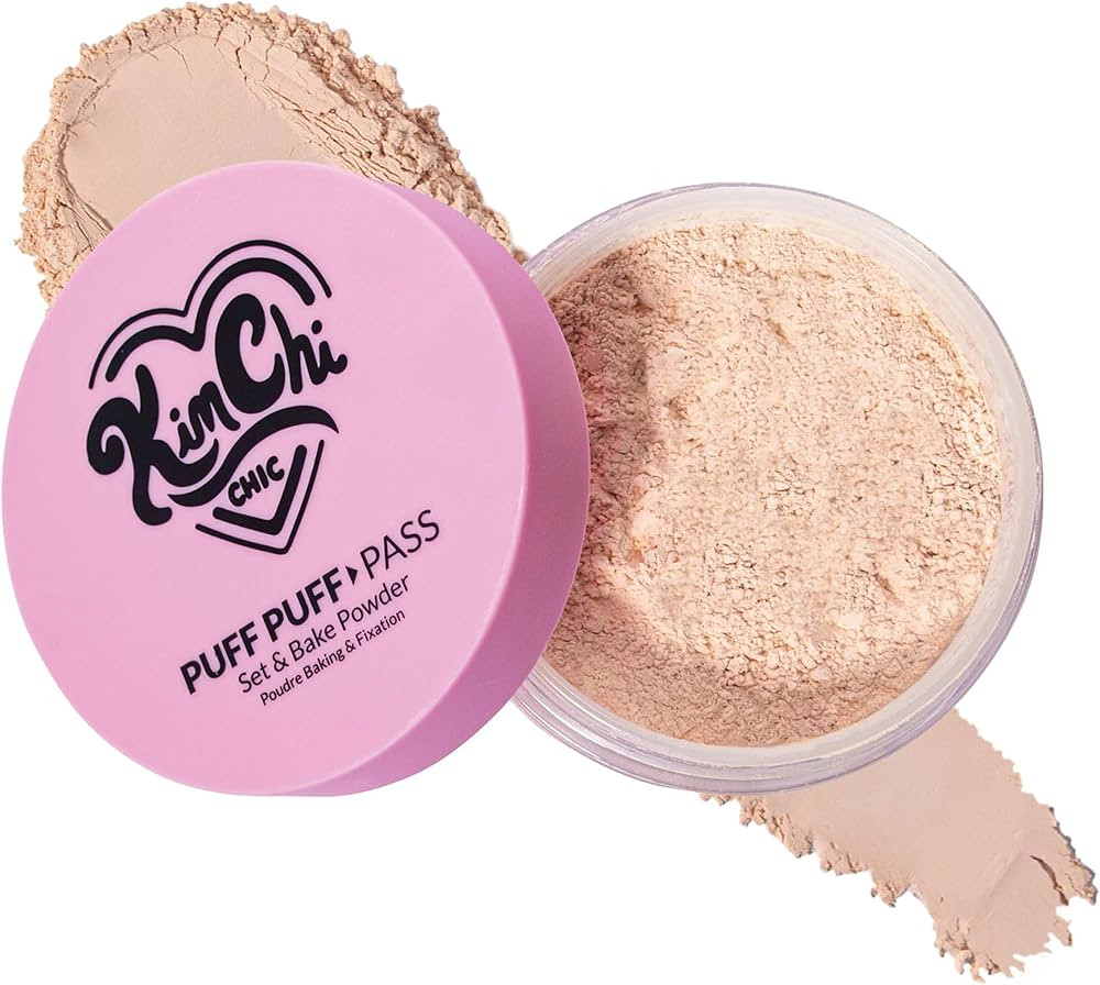 KimChiChic Beauty Puff Puff Pass Set and Bake Setting Powder for Makeup, Extra Fluffy Loose Face ... | Amazon (US)