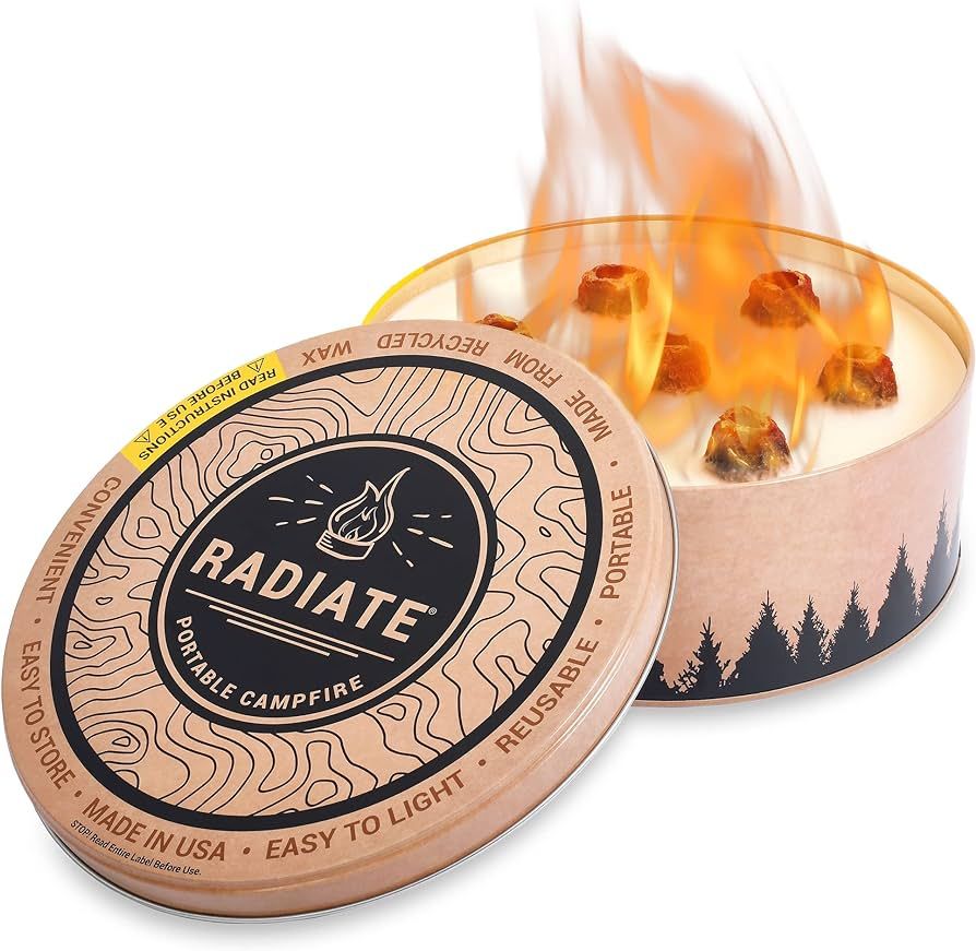 Radiate - XL Outdoor Portable Campfire - 3 to 5 Hours of Burn Time - 8” Reusable Fire Pit for C... | Amazon (US)