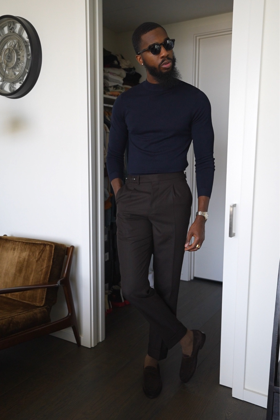 Navy Blue & Brown fall color combination with a semi-formal outfit look. Links to items down below ⬇️! 

#LTKmens