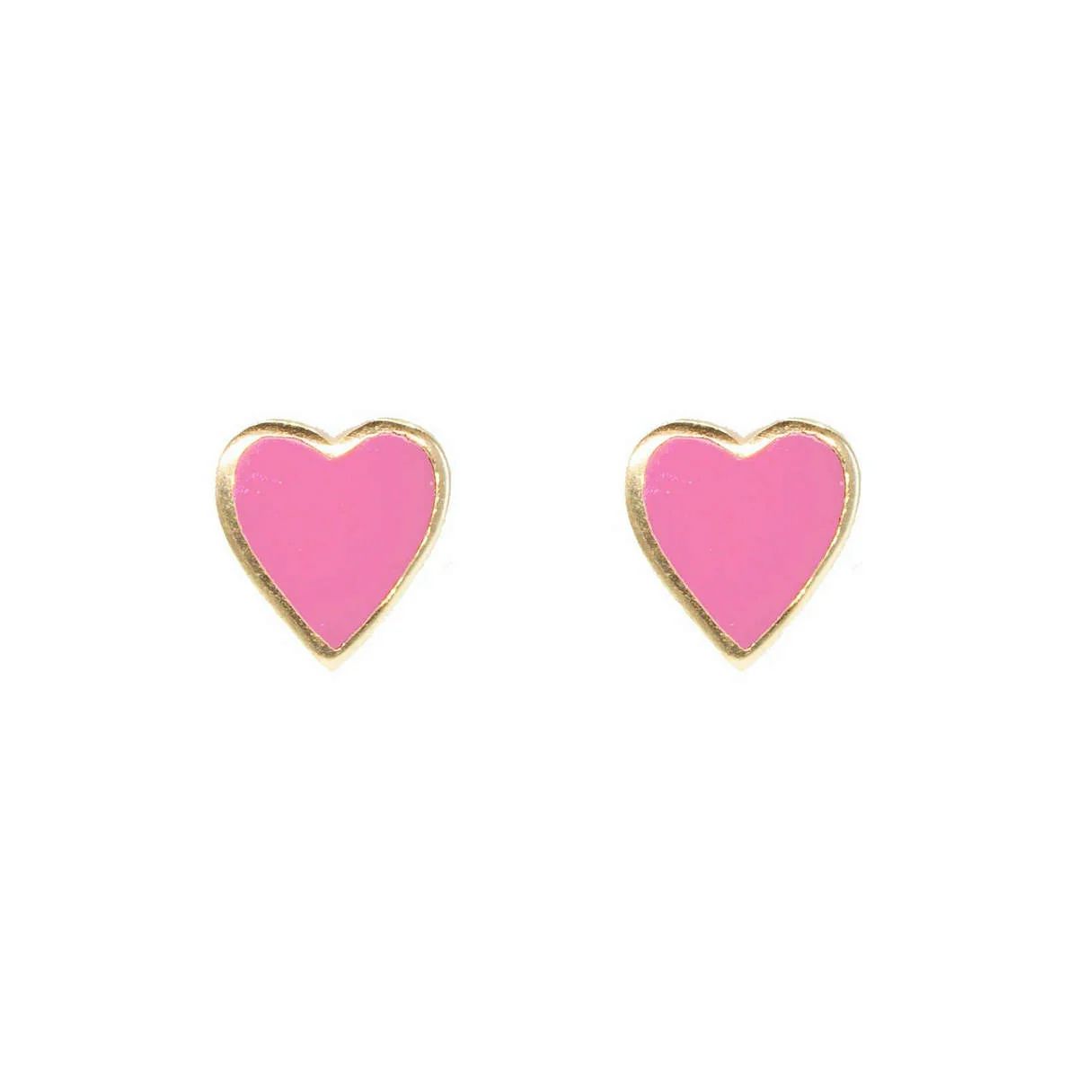 One Love Pink Heart Paired Studs | Ragen Jewels