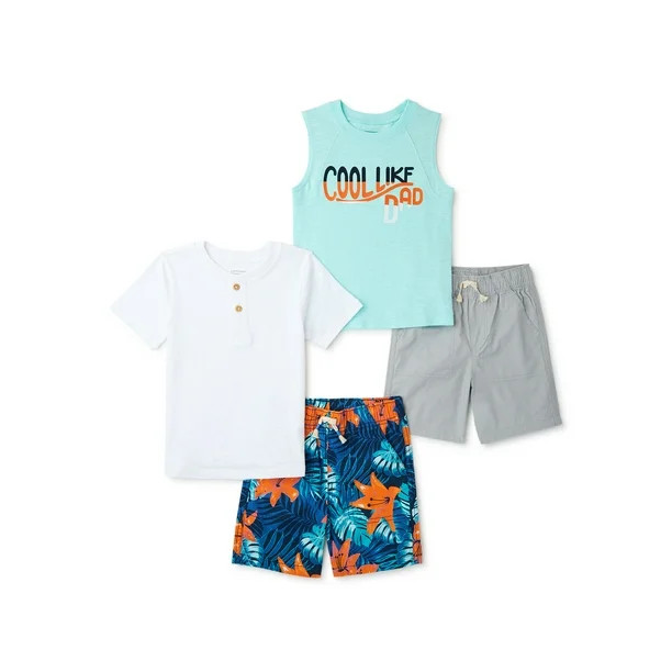 Garanimals Baby and Toddler Boy T-Shirt, Tank and Shorts Outfit Set, 4-Piece, Sizes 12M-5T - Walm... | Walmart (US)