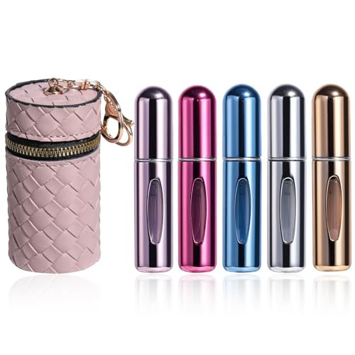 JPNK Mini Refillable Perfume Portable Atomizer Bottle 5PCS Travel Size Spray Refillable Refill Bottle 5 ml with Travel and Outgoing Bag | Amazon (US)