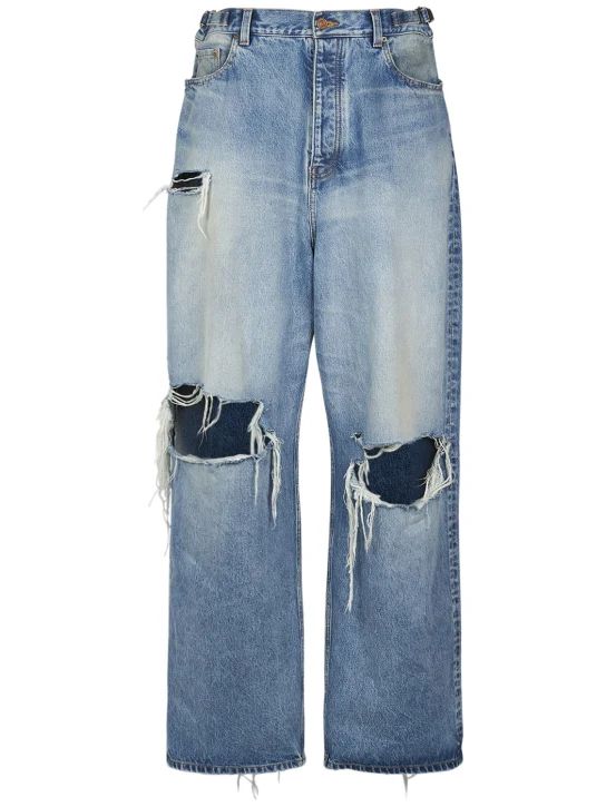 Destroyed super large cotton baggy jeans | Luisaviaroma
