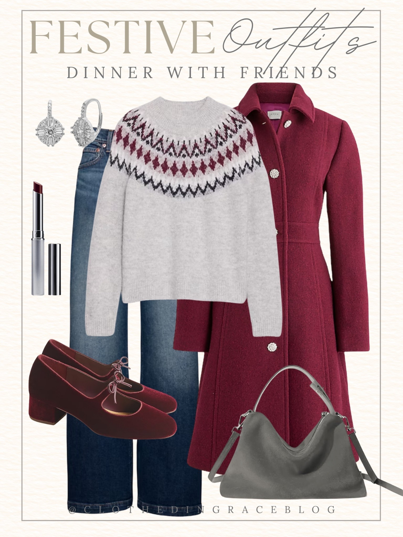 Dinner out with friends around the holidays calls for a fun and festive outfit 