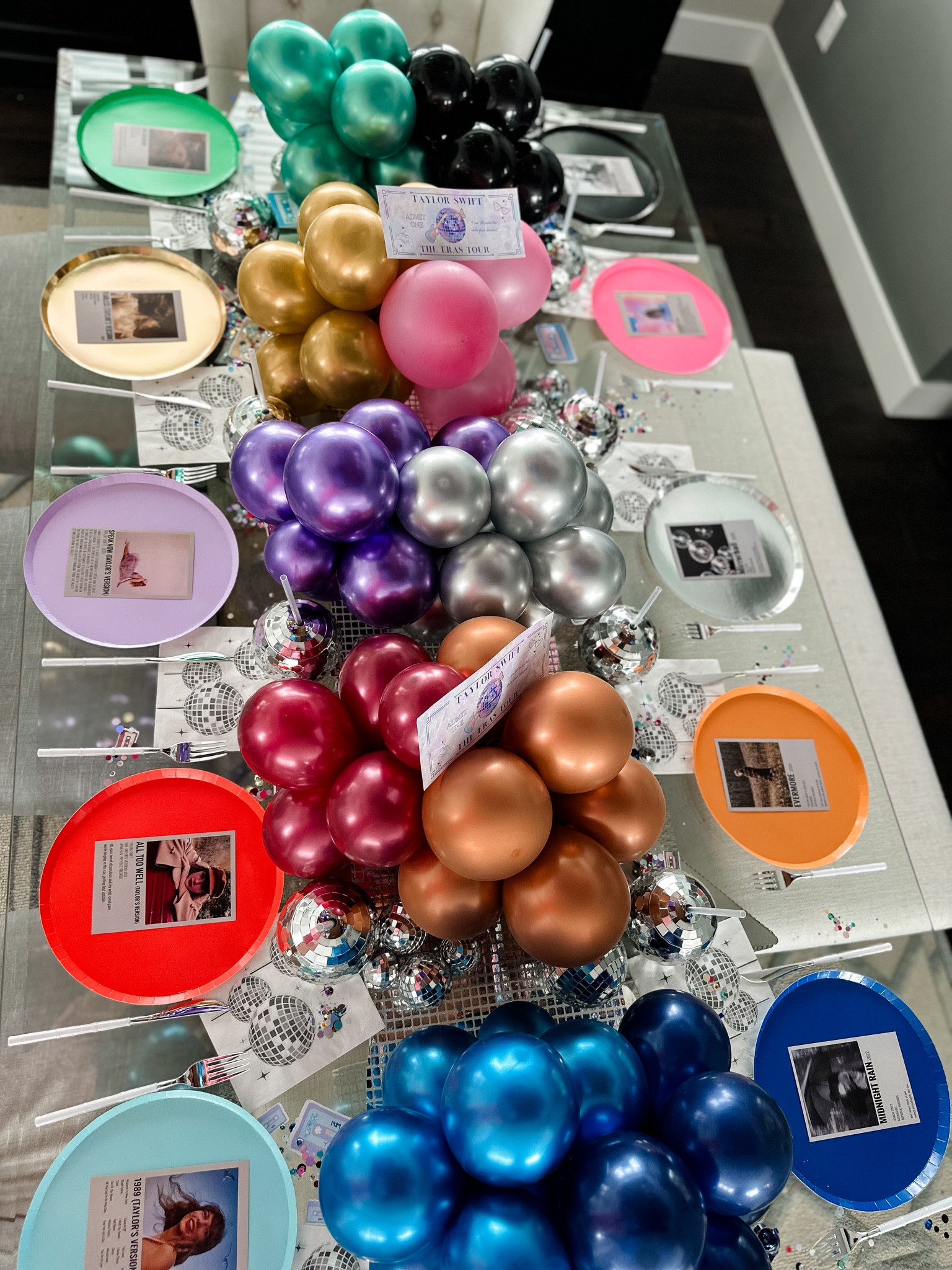 Taylor swift party 
Eras tour
Eras party
Table setting
Birthday party 