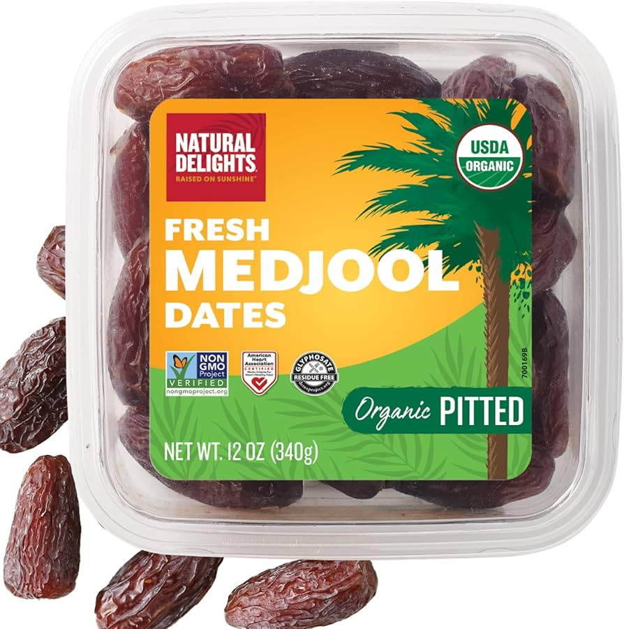 Natural Delights Medjool Dates - Jumbo USDA Certified Organic Pitted Dates Medjool, Non-GMO Verif... | Amazon (US)