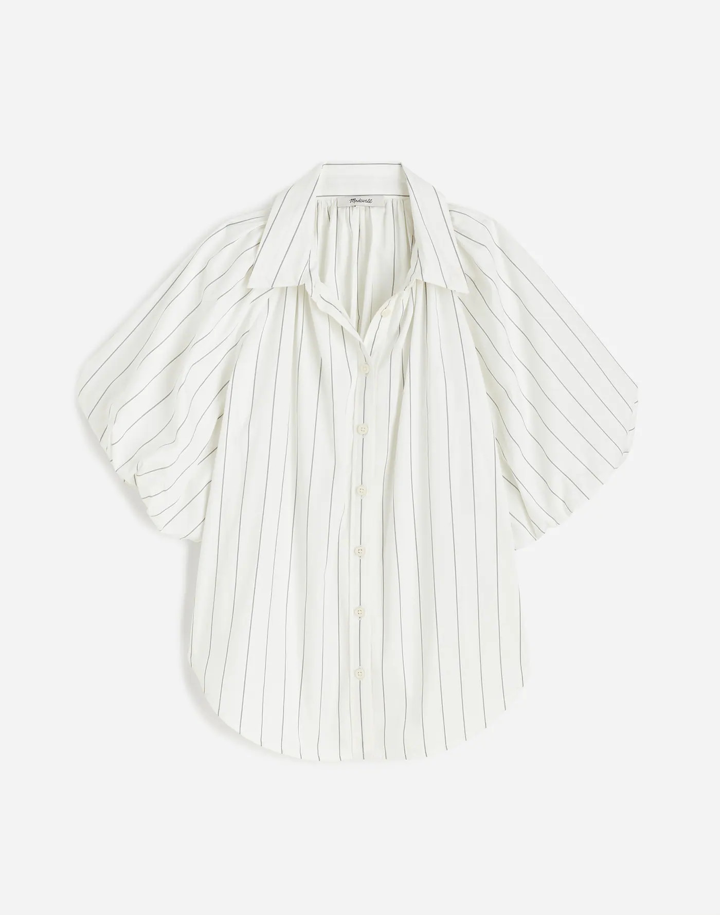 Shirred Bubble-Sleeve Button-Up Shirt | Madewell