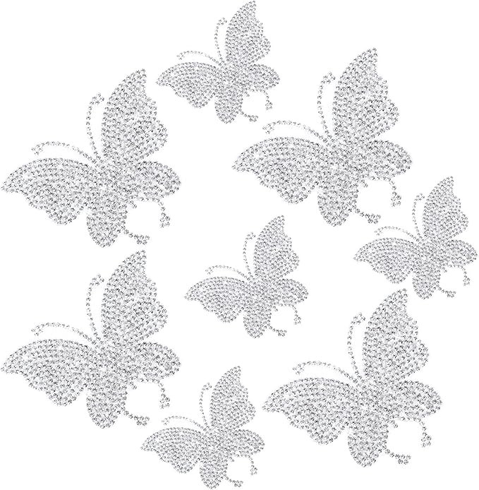 8 Pcs Rhinestone Butterfly Stickers Bling Crystal Butterfly Car Decals Stickers for Women Bling B... | Amazon (US)
