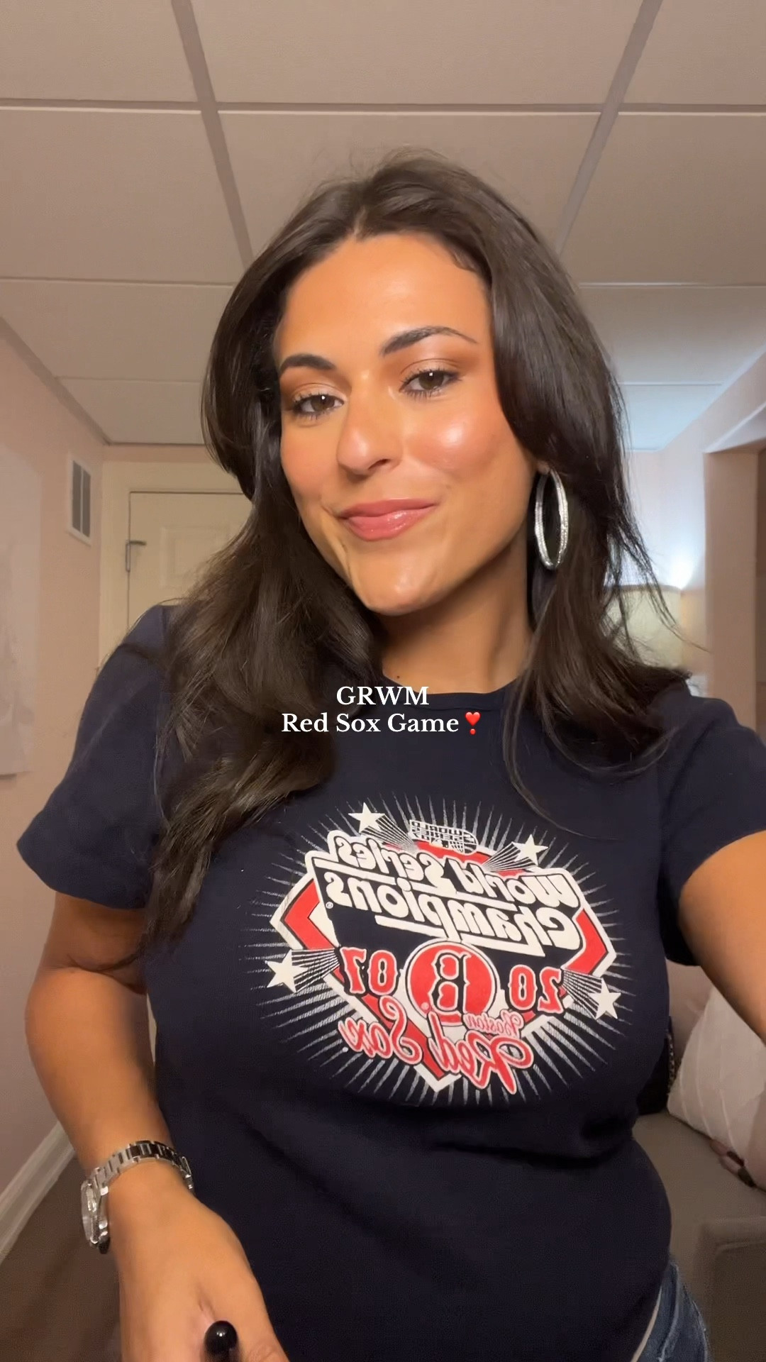GRWM red sox game. All my products linked below!!