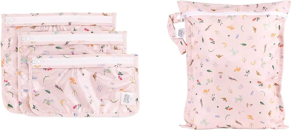 Bumkins Disney Princess Magic Pink Travel Bags & Waterproof Wet Bag Set for Baby Diapers, Swimsui... | Amazon (US)