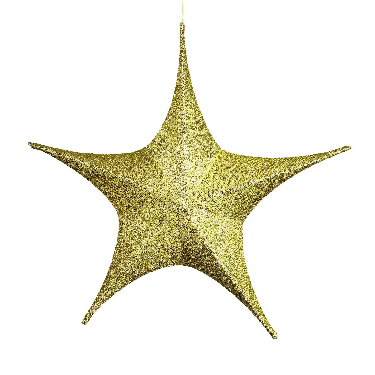 Novelty Lights Hanging Ornament, 60" Fold\u2011Flat Gold Glitter Mesh 3D Folding Star, Lightweigh... | Target