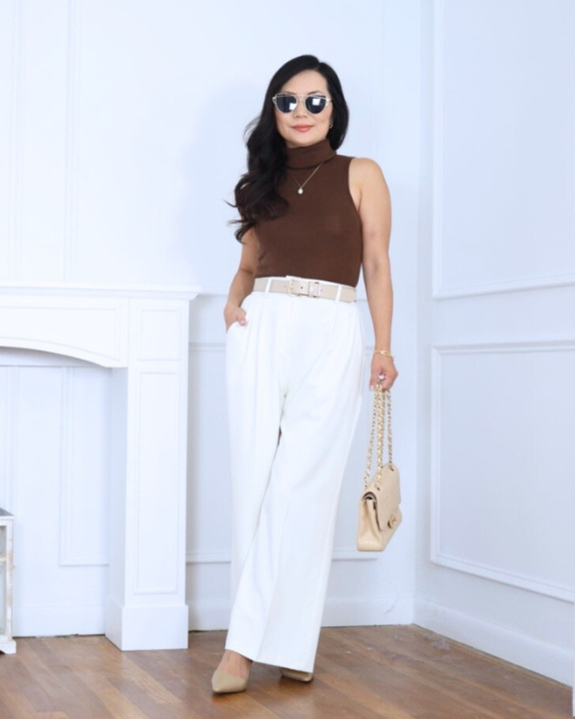 This sleeveless turtleneck from H&M is such a sleek basic—easy to dress up or down. I paired it with palazzo pants from Amazon for a look that’s comfortable, breezy, and still polished enough to wear anywhere. I’m 5’2, wearing size S.

#LTKOver40 #LTKPetite #LTKStyleTip