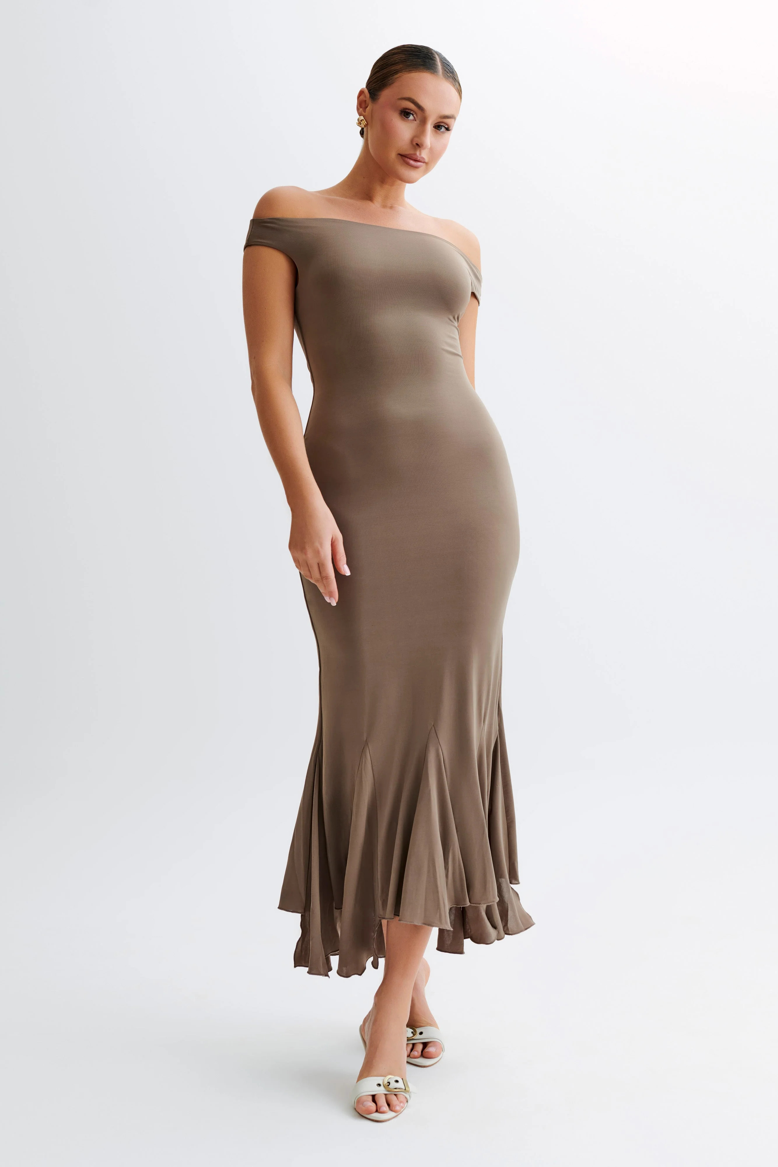 Analina Slinky Handkerchief Midi Dress - Coco | Meshki (APAC)