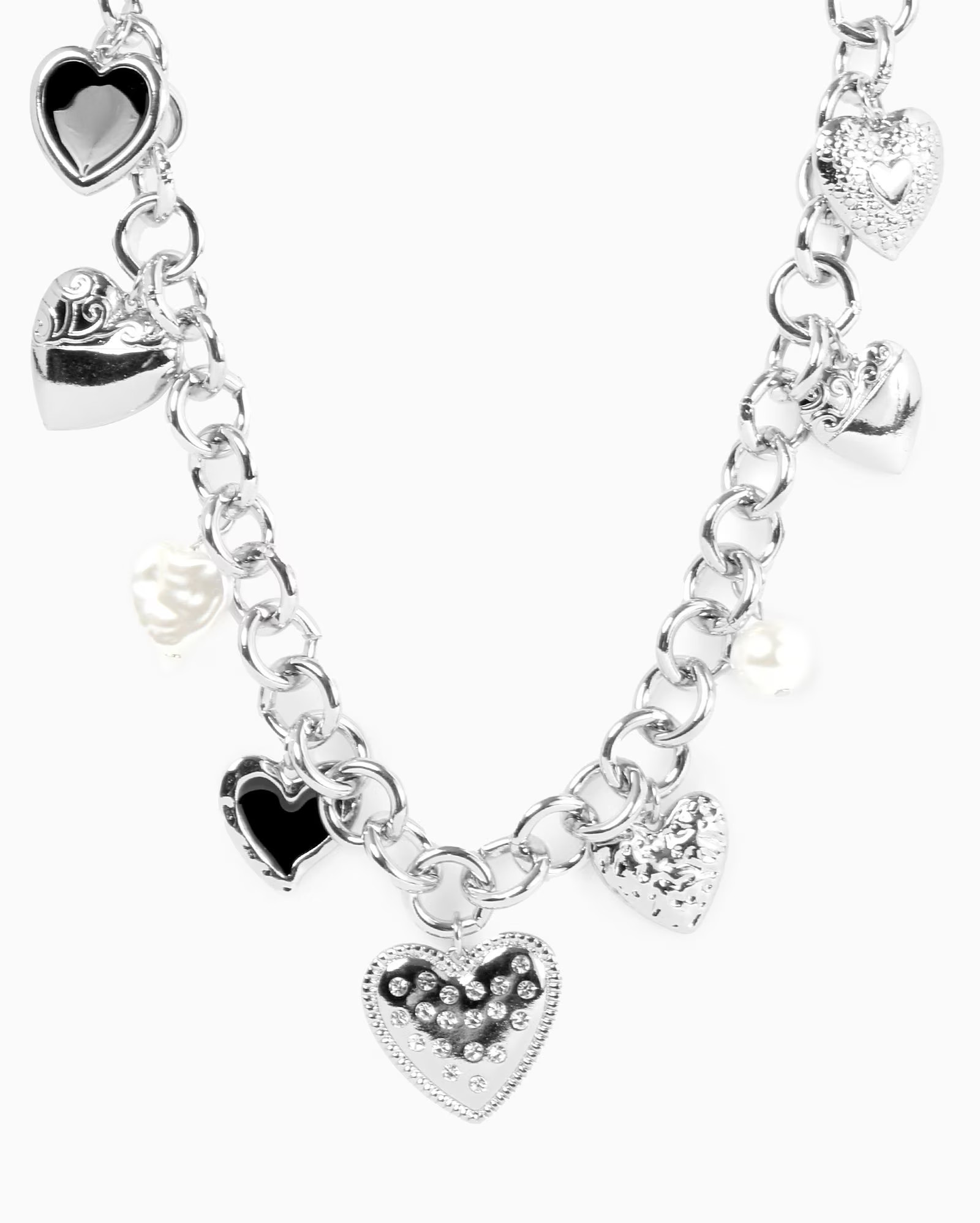 Colar feminino corrente pingentes de corações prata | Accessori by Riachuelo | Riachuelo (BR)