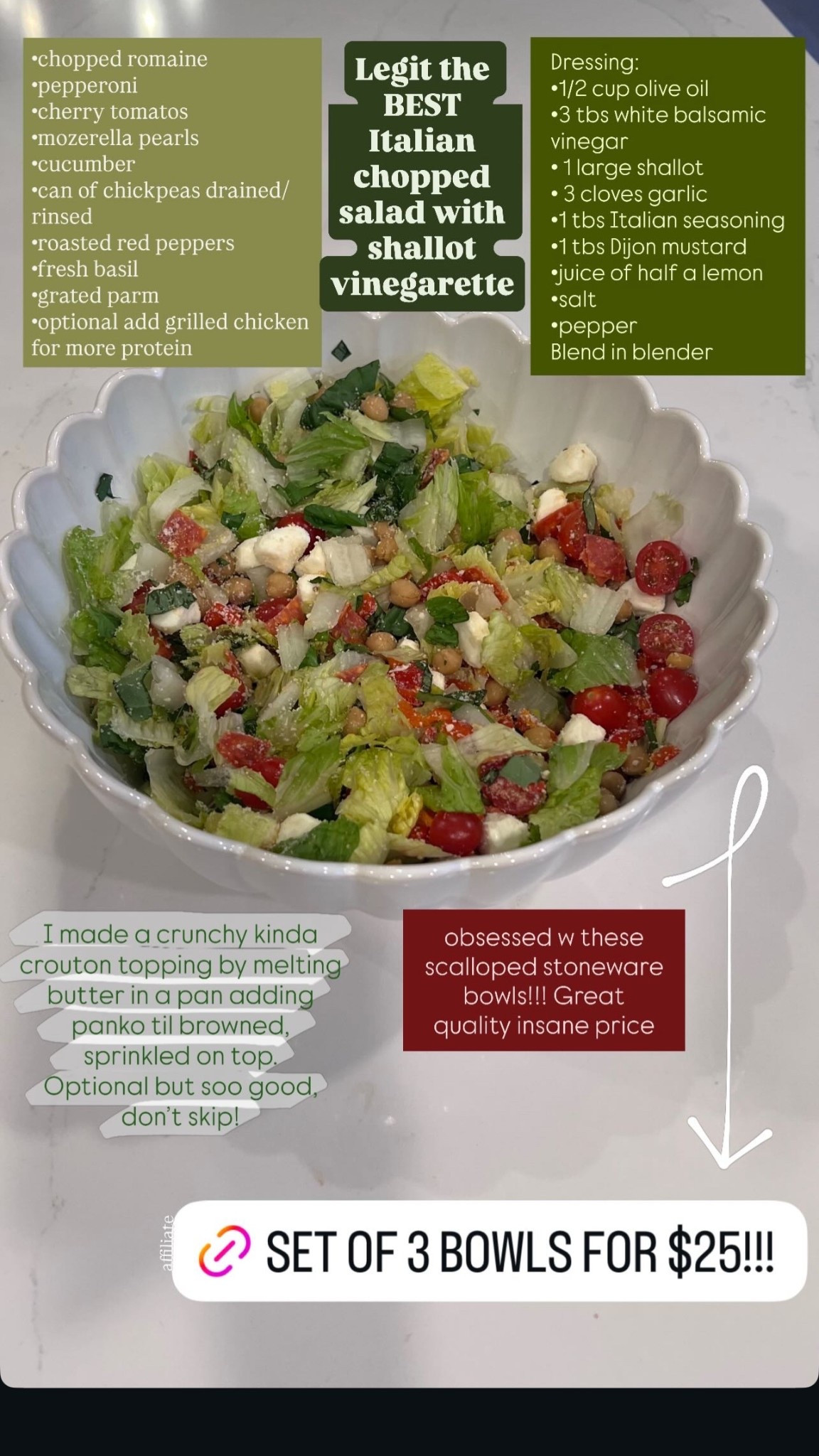 Set of 3 large stoneware scalloped bowls for $25! Legit such a steal! Amazing quality #walmartfinds