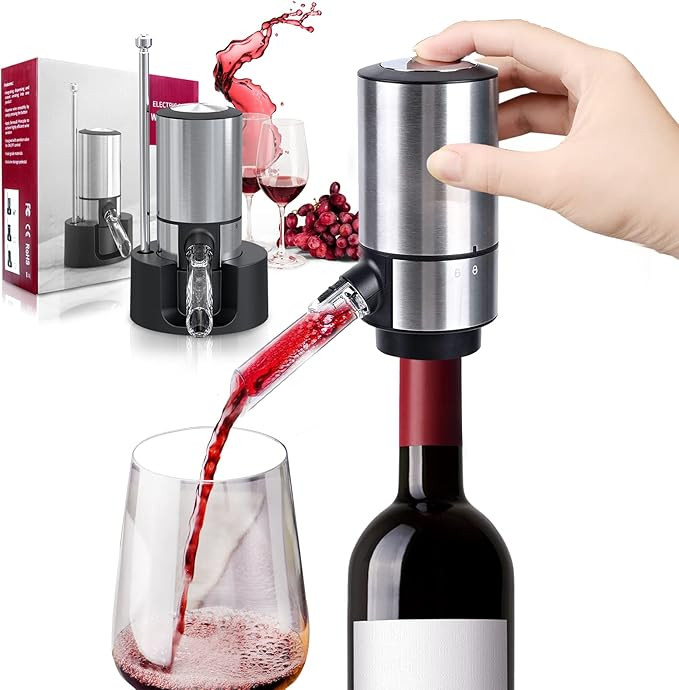 Wine Gifts-Wine Aerator Pourer-Rocyis Electric Wine Dispenser, One Touch Smart Wine Decanter w/St... | Amazon (US)