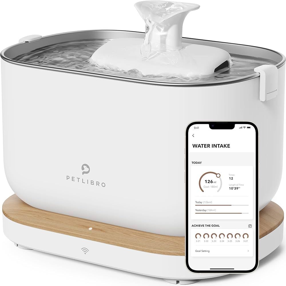 PETLIBRO App Monitoring Cat Water Fountain with Wireless Pump, 2.5L/84oz Dockstream Pet Water Fou... | Amazon (US)