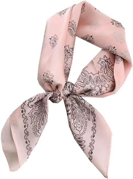 Square Silk Feeling Scarf Medium Satin Hair Scarf Bracelet Gift For Women 27.5 × 27.5 inches | Amazon (US)