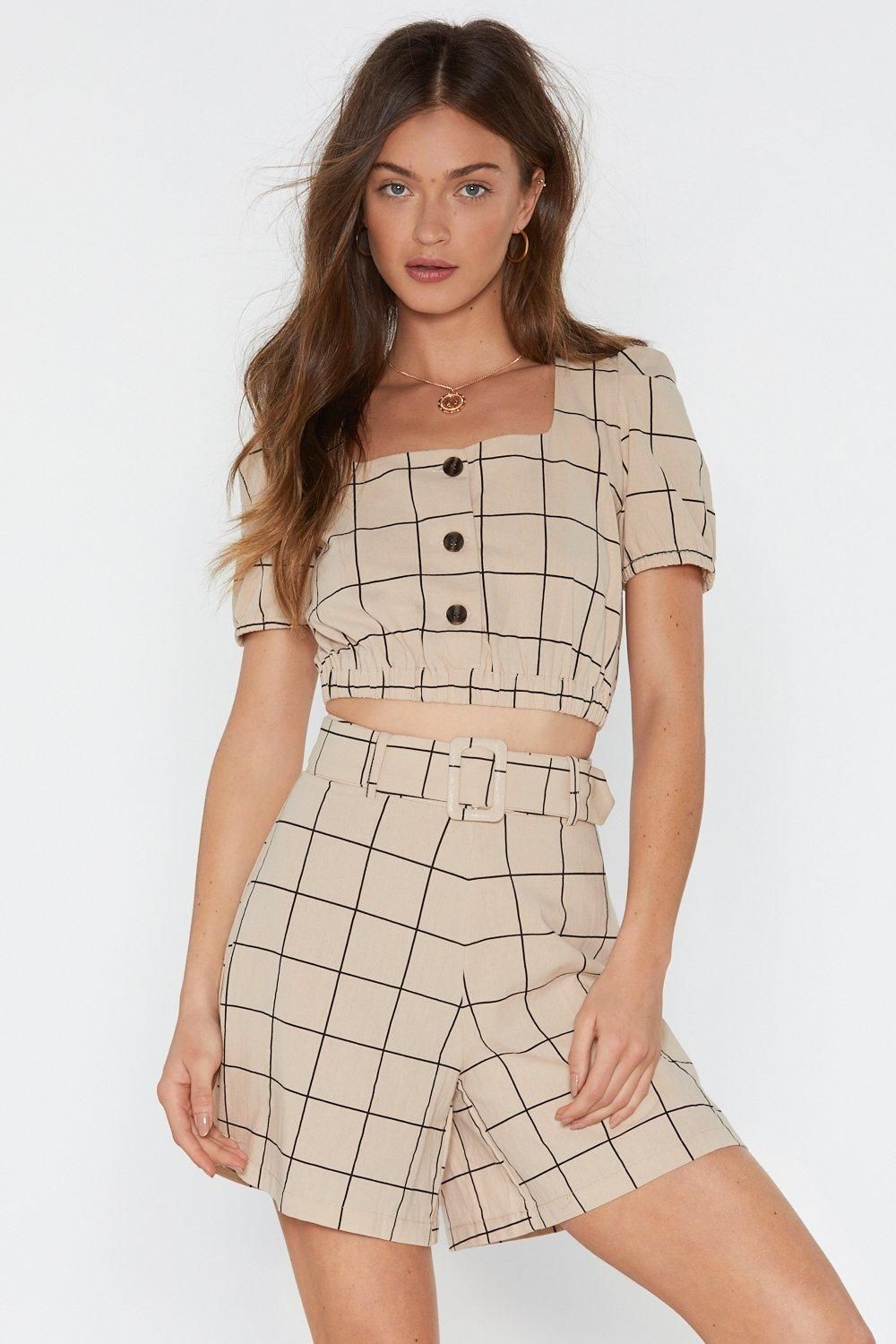 Check Print Button Front Crop | NastyGal (US & CA)