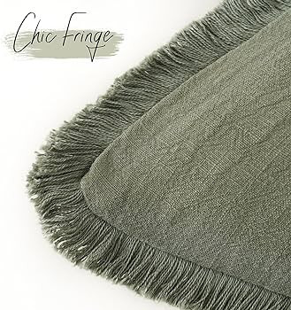 Foindtower Set of 2 Decorative Linen Fringe Throw Pillow Covers Cozy Boho Farmhouse Cushion Cover... | Amazon (US)