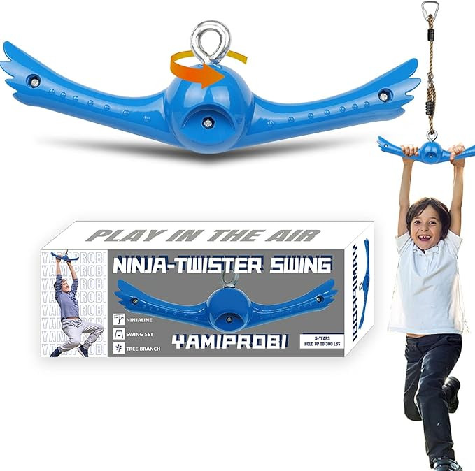YAMIPROBI Ninja-Twister Swing Spins Set: Slackline Attachments - 360° Handle Twist-Spin Flips To... | Amazon (US)