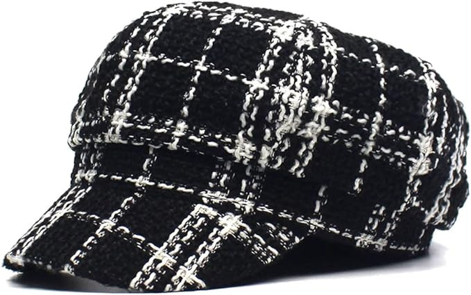Women's Trendy Tweed Newsboy Hat Cabbie Visor Berets Cap Casual Blue Painter Paperboy Hats for Fa... | Amazon (US)