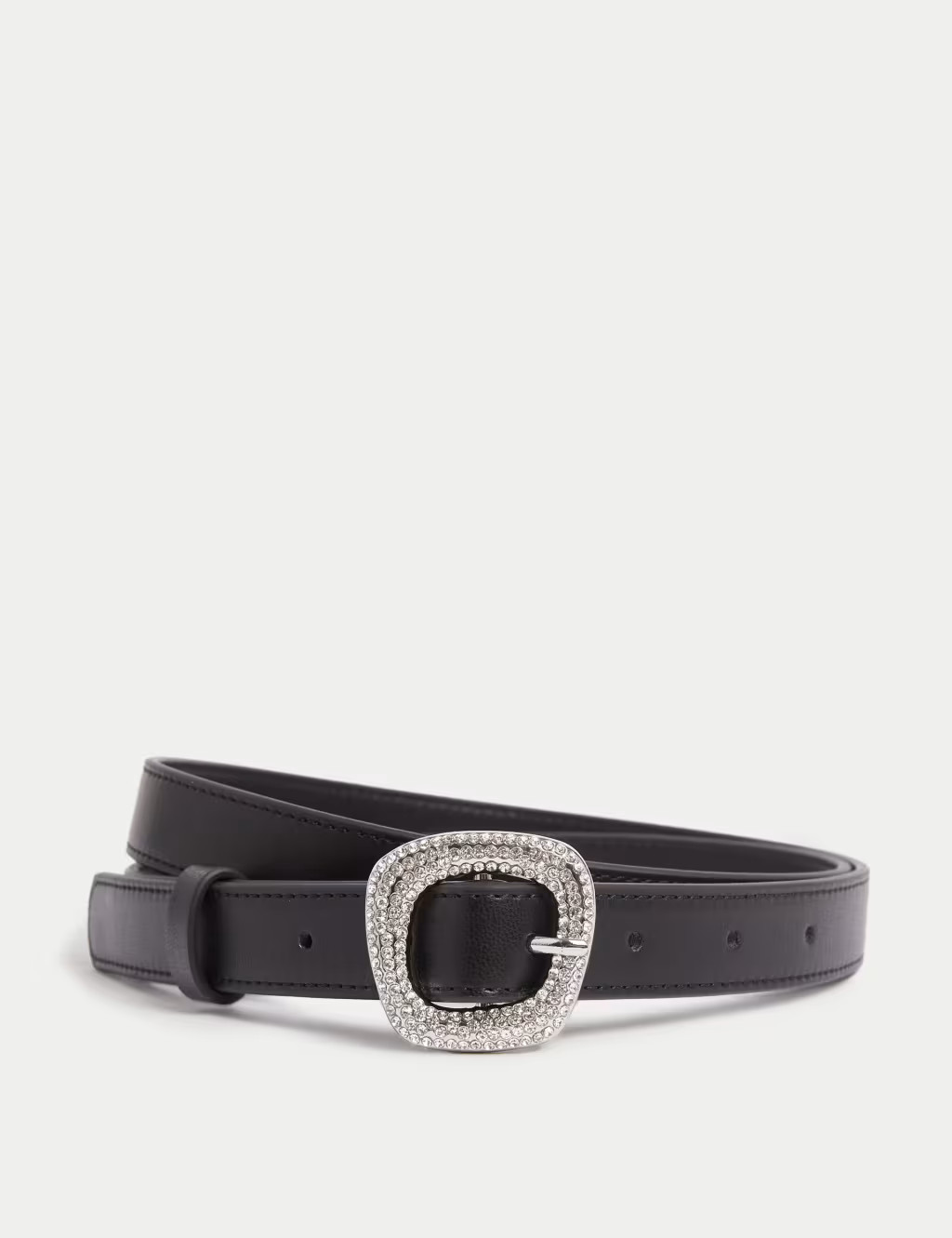 Faux Leather Crystal Square Buckle Belt | Marks & Spencer (UK)