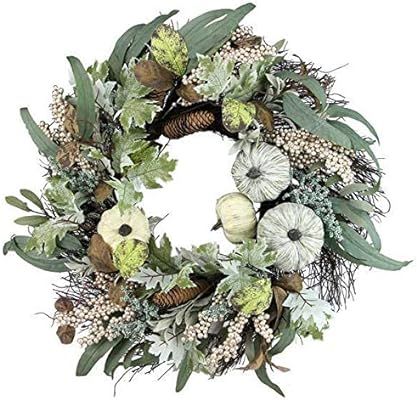 Vita Domi 26" PUMPKINoral Accents, Pinecones, and Berries. Leaf Fall Wreath Thanksgiving Wreath w... | Amazon (US)