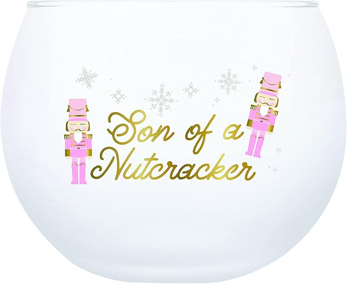 Slant Collections Holiday Roly Poly Cocktail Glass, 13-Ounce, Son Of A Nutcracker | Amazon (US)
