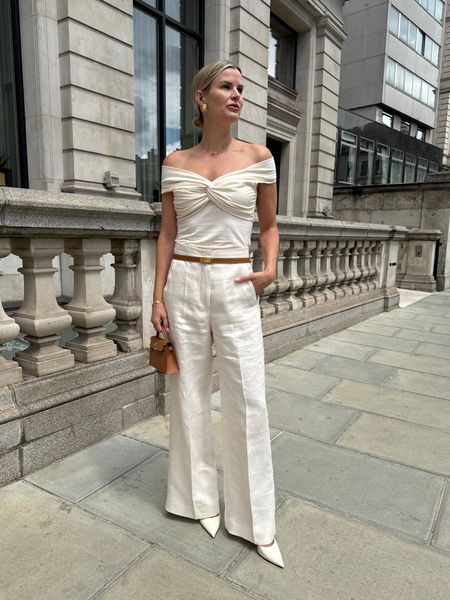 Love this top so much that I got it in cream as well! And the linen trousers are so perfect for summer.

Size medium top 
Size 10/ IT42 trousers 

#LTKsummer #LTKeurope #LTKstyletip