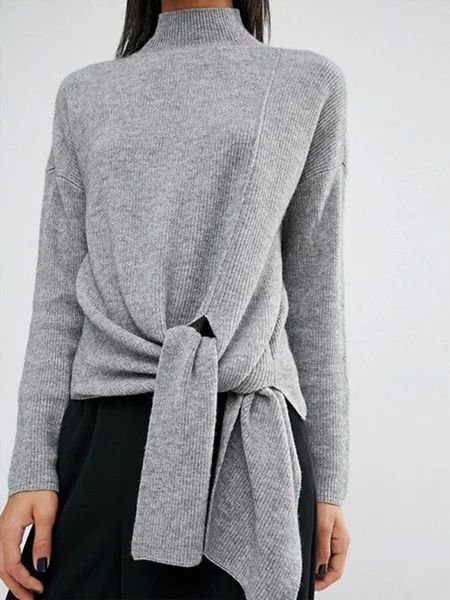 Solid Off Shoulder Simple Sweater | StyleWe (US)