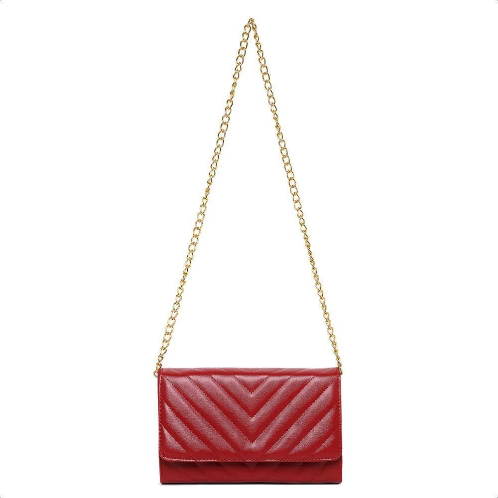 Bolsa Feminina Pequena Clutch Vermelho Bordado Alça Corrente Dourado Vermelho - Lojas Renner | Renner (BR)