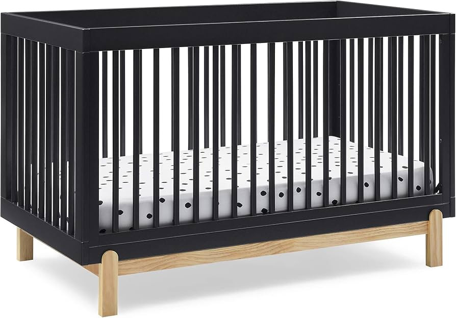 Delta Children Poppy 4-in-1 Convertible Crib, Midnight Grey/Natural | Amazon (US)