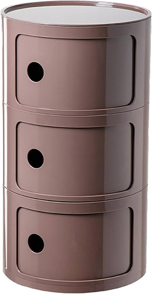 Round Nightstand with Drawers,Small Bedside Table with Storage,Round Storage Cabinet with Sliding... | Amazon (US)