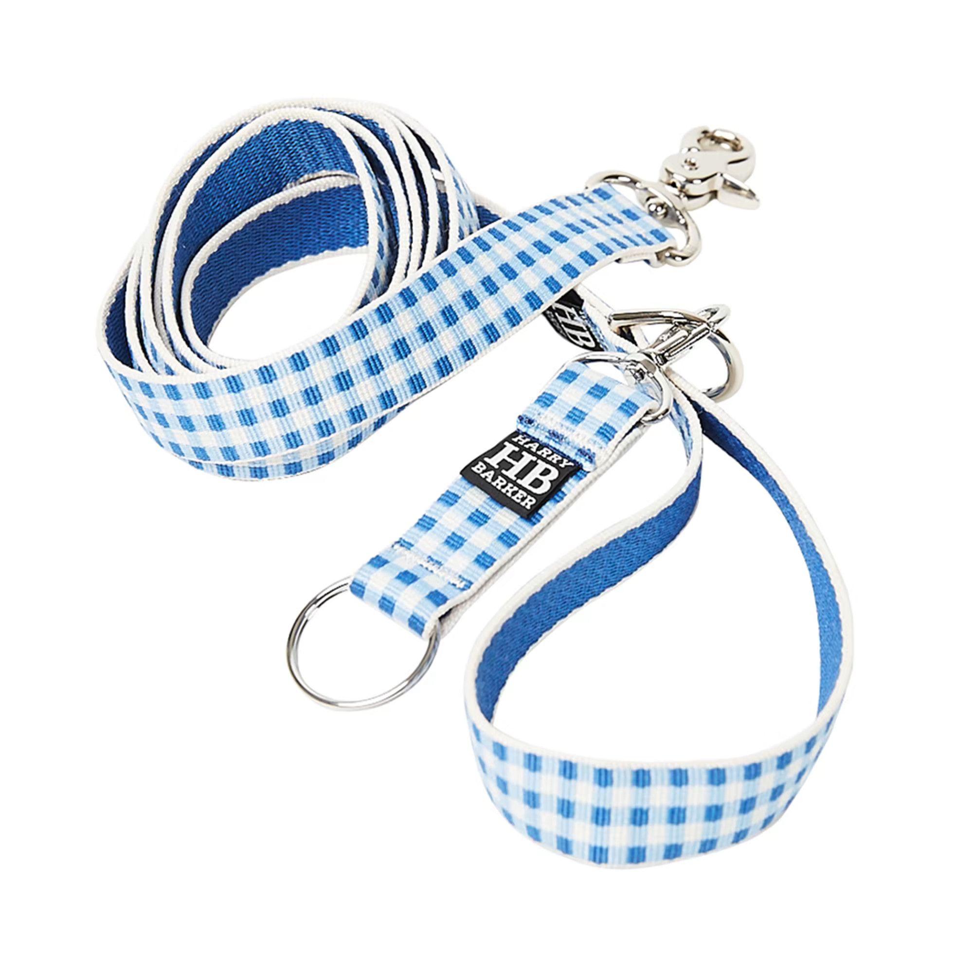 Harry Barker Blue Gingham Dog Leash, Medium, 6' ft. | Petco