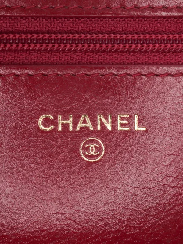 CHANEL Pre-Owned 2018-2019 Stitched Goatskin Golden CC Wallet On Chain Crossbody Bag | Red | FARF... | Farfetch Global