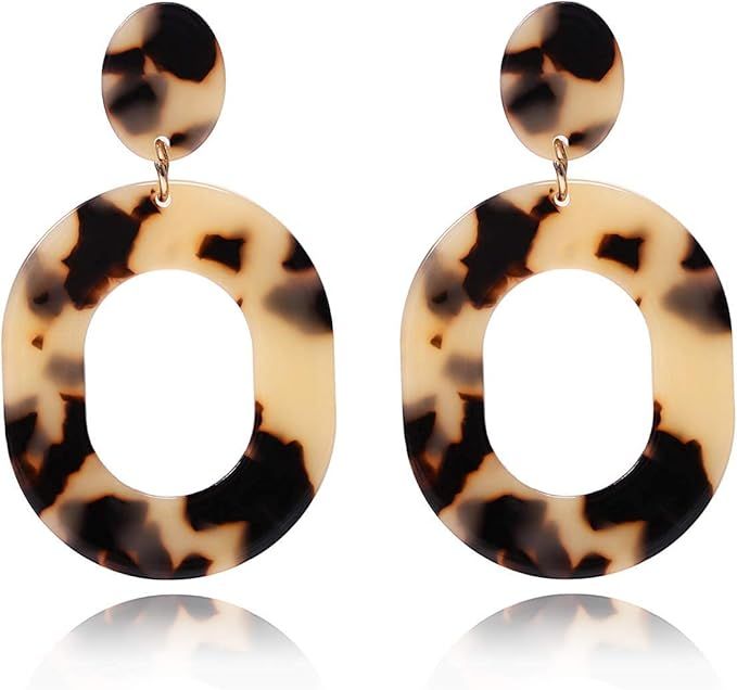 Acrylic Earrings For Women Girls Statement Geometric Earrings Resin Acetate Drop Dangle Earrings ... | Amazon (US)