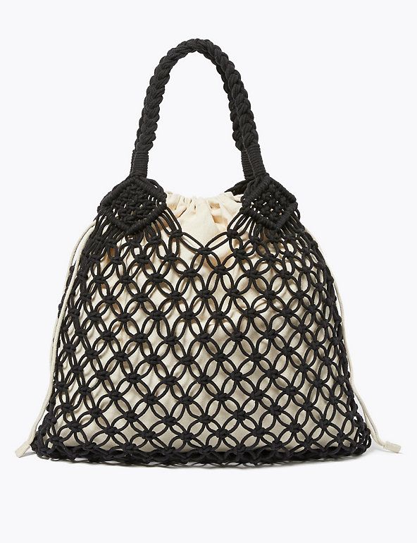 Cotton Rich Macrame Hobo Bag | M&S Collection | M&S | Marks & Spencer (UK)