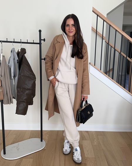 Abercrombie 20% off sale ends tonight! 

Camel coat: true to size (S)
Lounge set is true to size (I prefer to size up 1 in their sweatshirts)
Samba sneakers: true to size 

Travel outfit, loungewear, comfy fall outfit 

#LTKSale #LTKsalealert #LTKfindsunder50