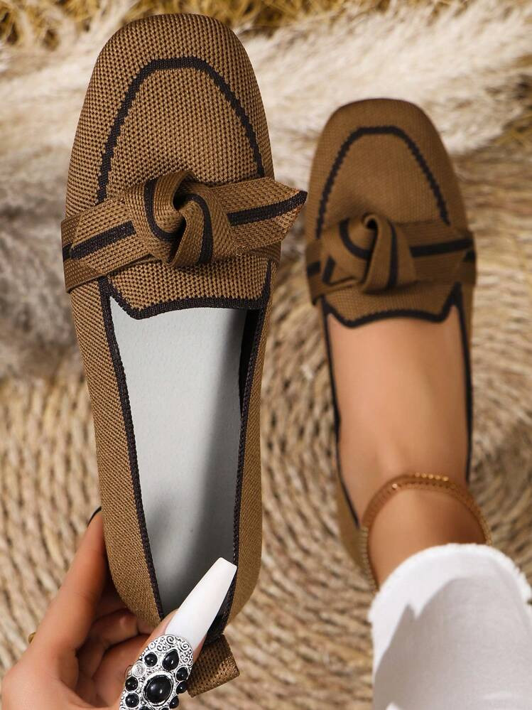 New Arrival Square-Toe Flat Loafers, Casual Shoes For All Seasons | SHEIN
