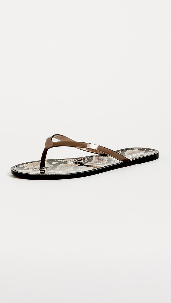 Black Suede Studio Crystal Jelly Flip Flops | Shopbop | Shopbop