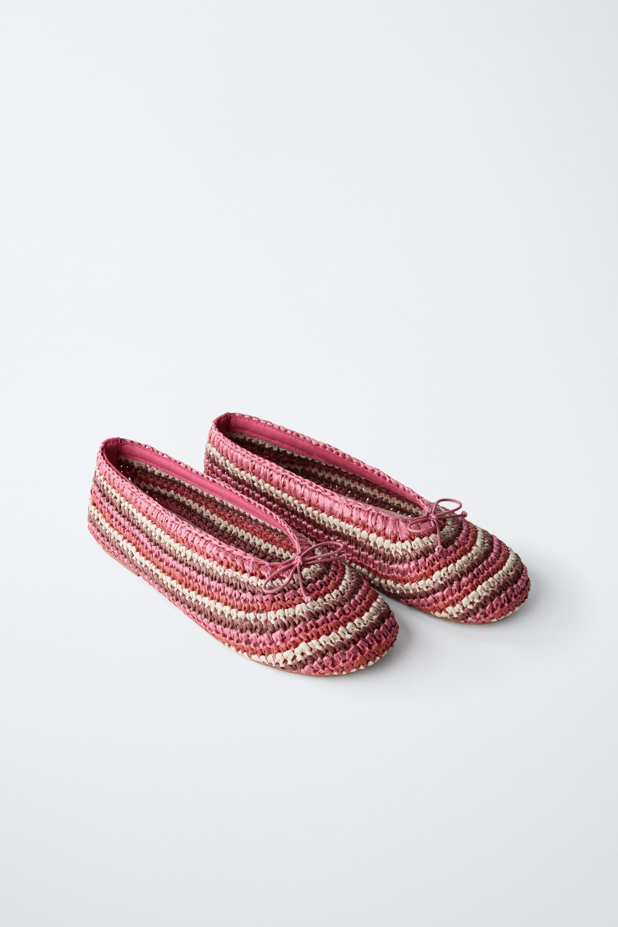 RAFFIA EFFECT BALLET FLATS | Zara US