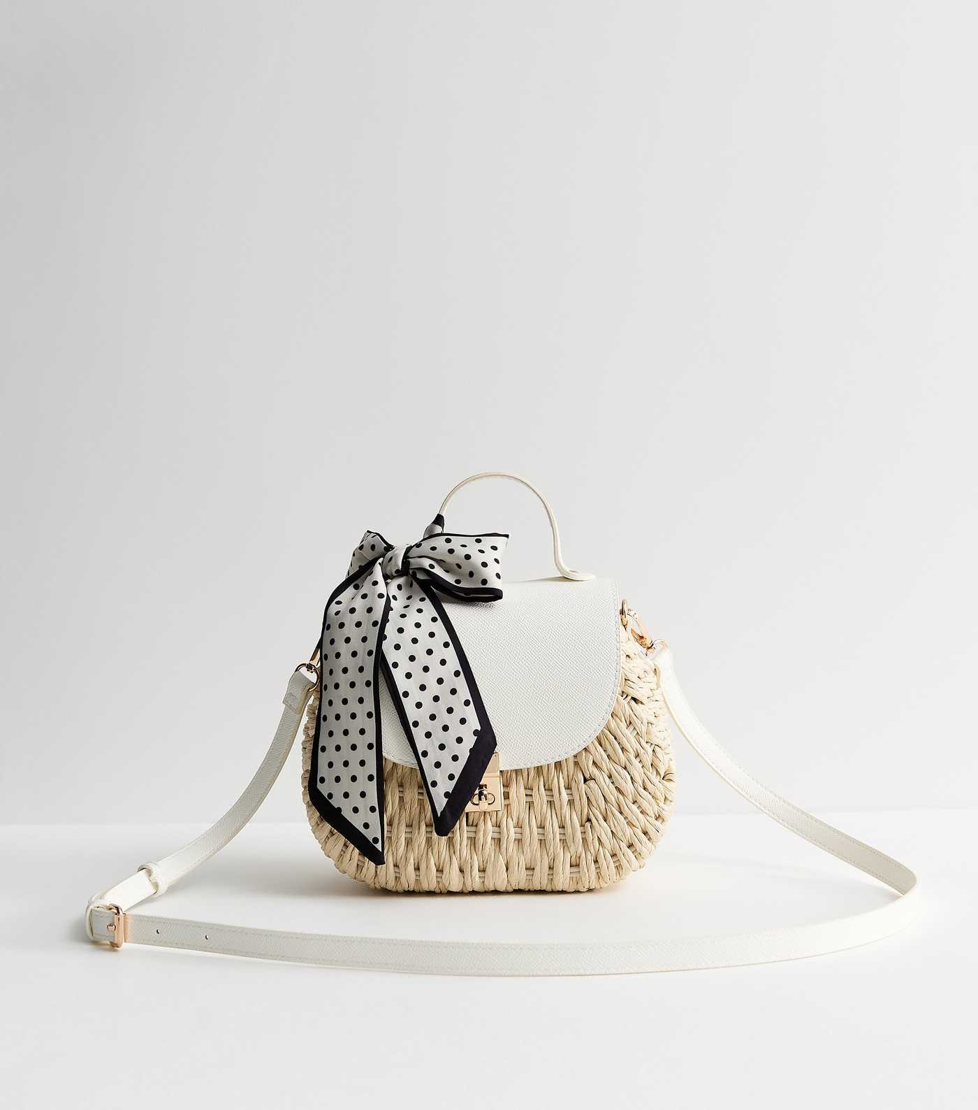Stone Woven Wicker Crossbody Bag with Scarf | New Look | New Look (UK)