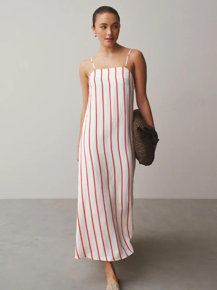 Buy Red/White Stripe Square Neck Cami Maxi Dress from Next USA | Next US
