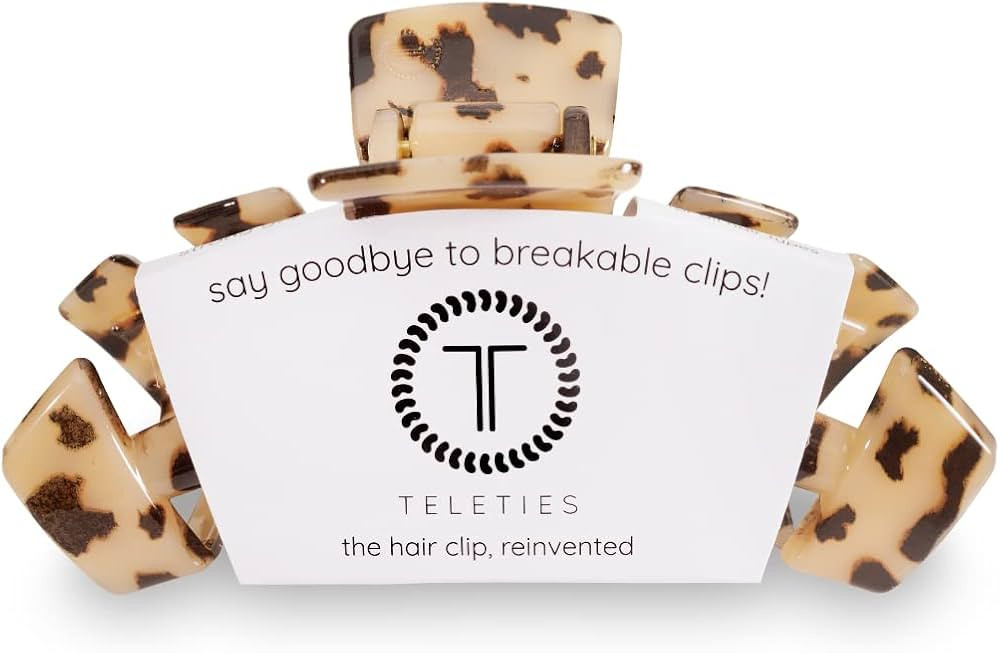 TELETIES - Large Hair Clip - Strong Grip, Bendable Teeth, Comfortable Curved Design - Ideal for T... | Amazon (US)