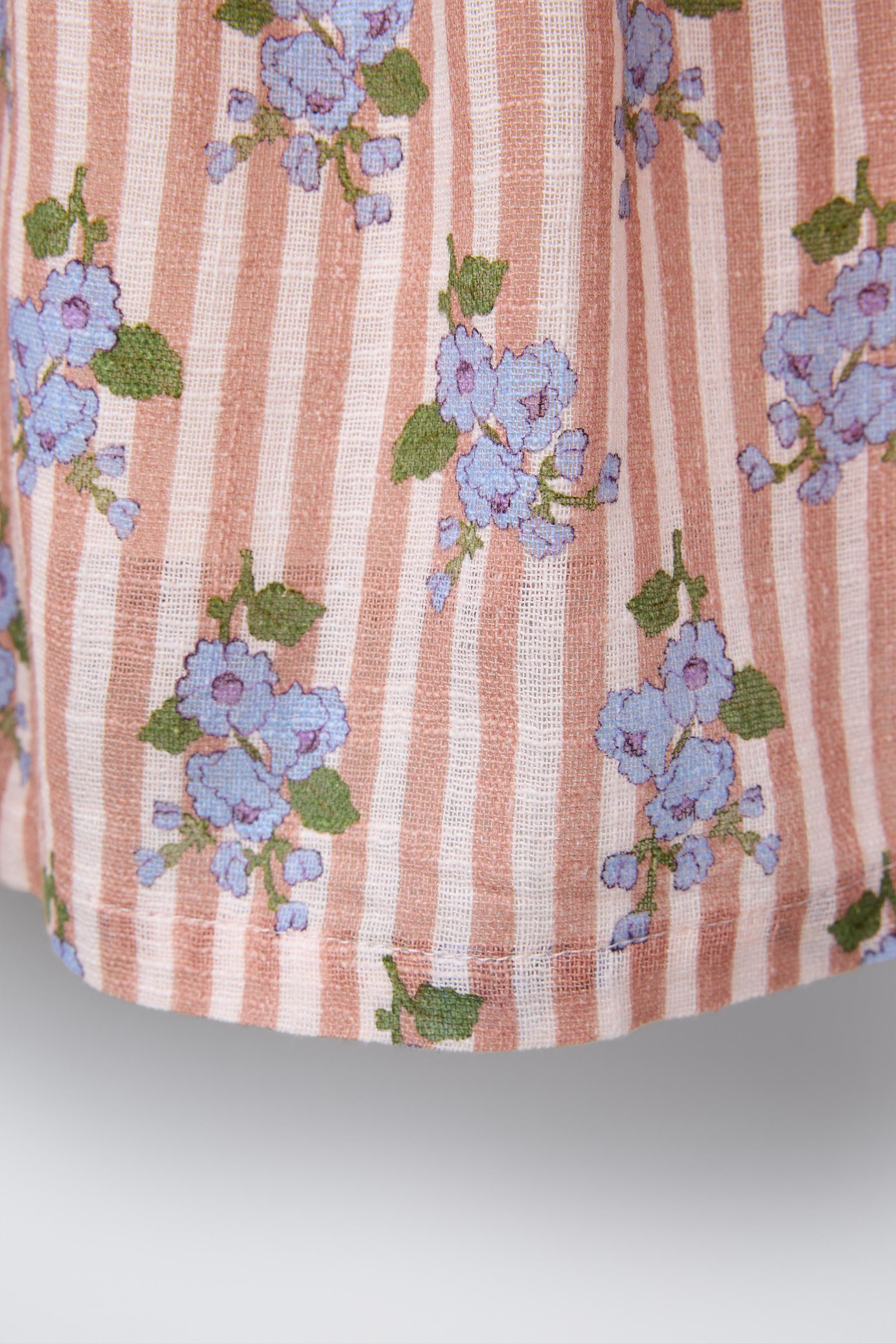 STRIPED AND FLORAL DRESS | Zara US