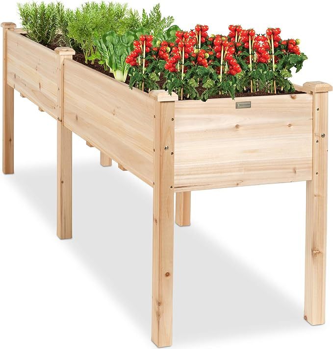 Best Choice Products 72x23x30in Raised Garden Bed, Elevated Wood Planter Box Stand for Backyard, ... | Amazon (US)