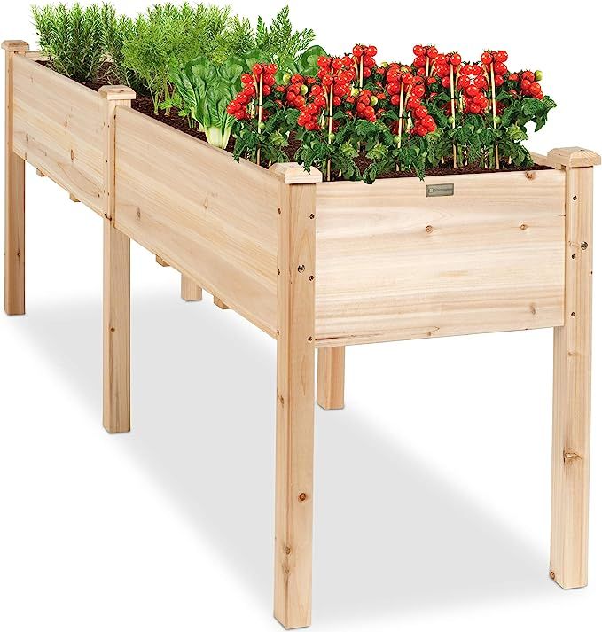 Best Choice Products 72x23x30in Raised Garden Bed, Elevated Wood Planter Box Stand for Backyard, ... | Amazon (US)