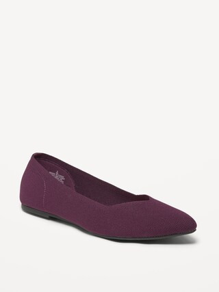 Textured-Knit Pointy-Toe Ballet Flats for Women | Old Navy (US)