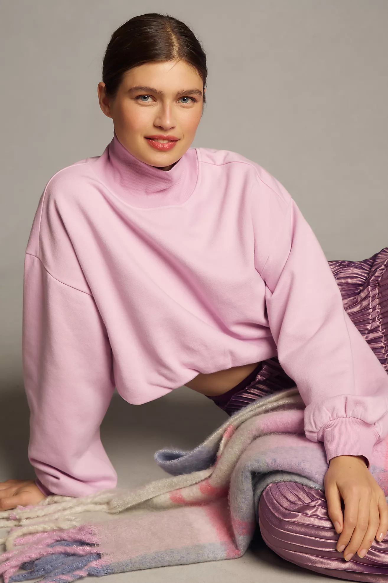 Pilcro Funnel-Neck Bubble-Hem Pullover | Anthropologie (US)